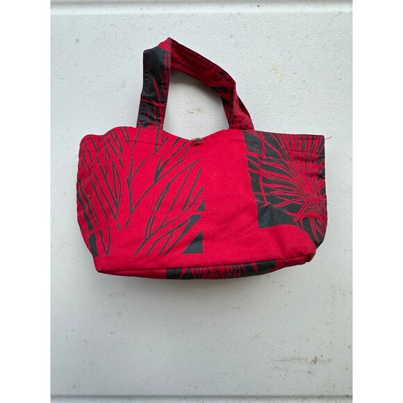 Sig Zane Hawaii Rare Hawaiian Tropical Fabric Small Open Tote Button Closure Bag - Picture 3 of 5